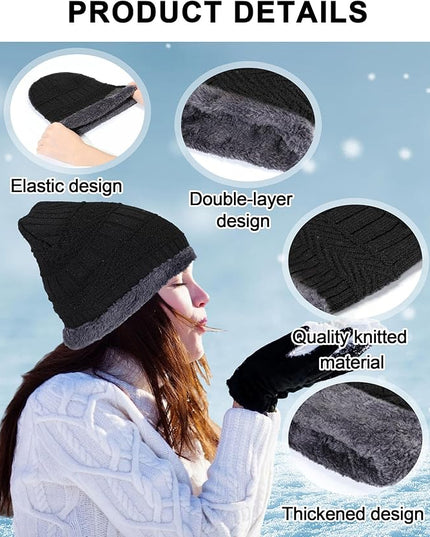 Geyoga 72 Pieces Winter Knit Beanie Hats Bulk for Homeless Fleece Lined Beanie Warm Beanie Cap Winter Knit
