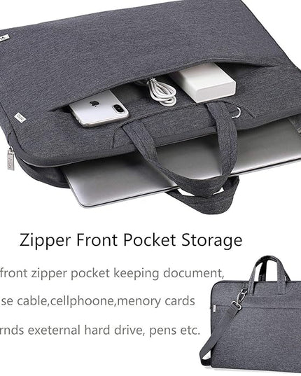 Voova Laptop Bag 15.6 Inch, Waterproof Computer Sleeve Carrying Case with Shoulder Straps & Handle Compatible with Macbook Air 15 M2/M3/M4, MacBook Pro 15/16, 15-16 Inch Hp Dell Lenovo Asus, Grey
