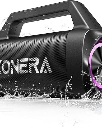 Speakers Bluetooth Wireless, 80W Peak Loud Outdoor Speaker with Bass, 20H Playtime, IPX6 Waterproof, TWS，BT5.3, Portable for Camping Hiking Boating Pool Beach(Black)