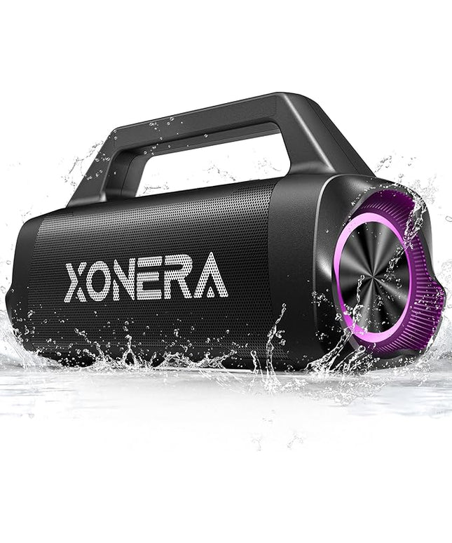 Speakers Bluetooth Wireless, 80W Peak Loud Outdoor Speaker with Bass, 20H Playtime, IPX6 Waterproof, TWS，BT5.3, Portable for Camping Hiking Boating Pool Beach(Black)