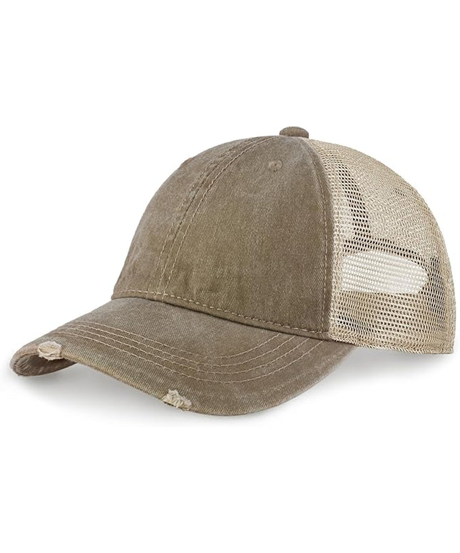 CHOK.LIDS Everyday Premium Washed Trucker Hat Unstructured Distressed Pigment Dyed Cap Adjustable Outdoor Headwear