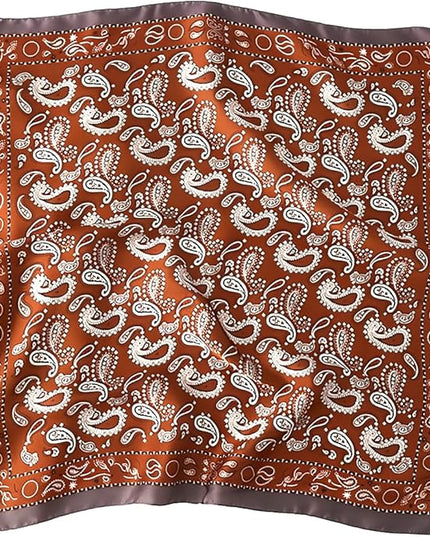 MINIDORA Satin Scarves for Women 27.5 × 27.5 inches Medium Square Elegant Silk Feeling Head Scarf