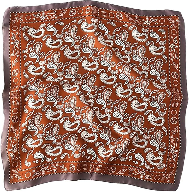 MINIDORA Satin Scarves for Women 27.5 × 27.5 inches Medium Square Elegant Silk Feeling Head Scarf