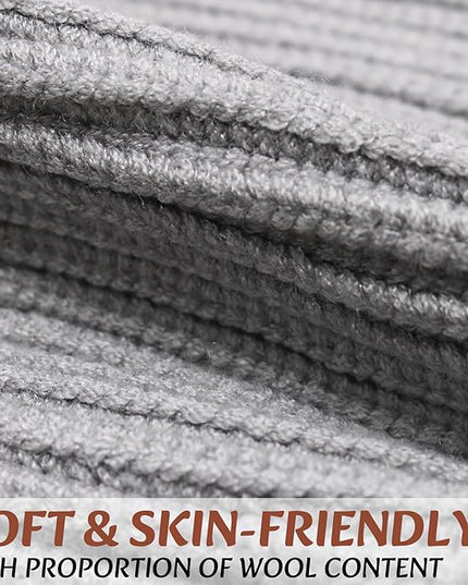 Wool Fisherman Beanies for Men Women Short Cuff Knit Beanie Winter Warm Hats Trawler Hat Stylish Watch Cap
