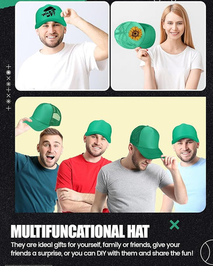 10 Pcs Sublimation Blank Trucker Hats Bulk Mesh Baseball Cap Polyester Mesh Trucker Hat for Men and Women