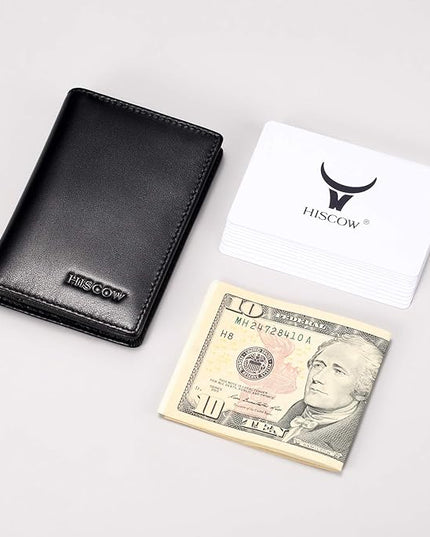 Leather Business Card Case Holder for Men & Women, Italian Calfskin