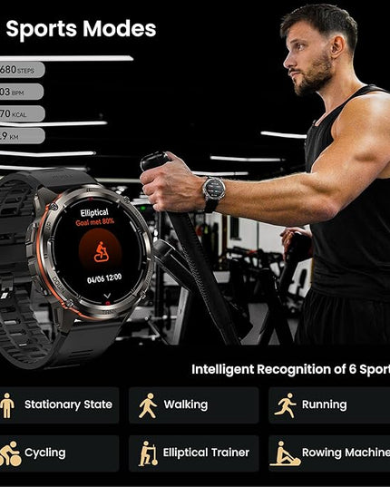 KOSPET Tank T3 Ultra 2 Smart Watch for Men GPS, Extra-Long Battery, Full Stainless Steel Body Rugged Smartwatch with Bluetooth Calling, 1.43" AMOLED Display, Pressure&Altitude&Compass