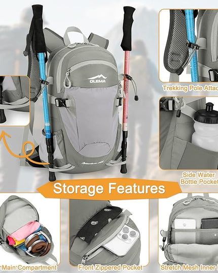 OLEMA Hiking Backpack, 25L Lightweight Travel Backpacks,Camping Daypack for Outdoor Sports,Lightweight Travel Camping Backpack for Men Women