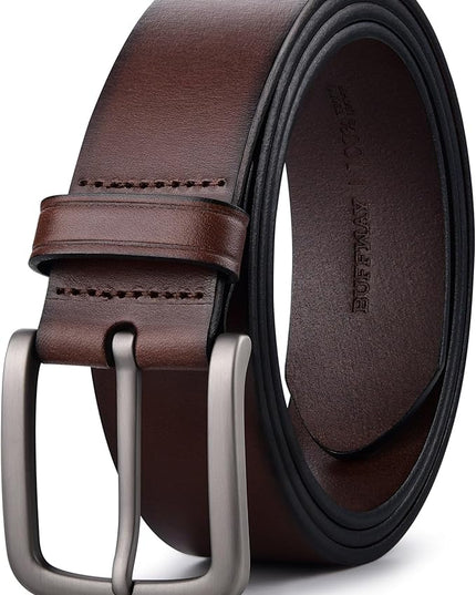 Buffway Men's Leather Belt,1.5" Handmade Top-Grain Leather–Durable,Comfortable,Suitable for Everyday Formal & Casual Wear