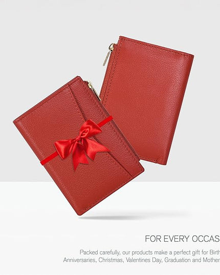 Oak Leathers Leather Wallet For Women - Small RFID Coin Purse Credit Card & ID Holder for Ladies, Gift for Women's, Bifold Wallets (Nappa Orange)