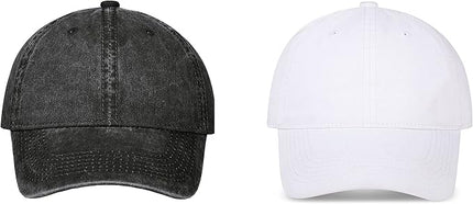 YEANIY Vintage Washed Cotton Plain Baseball Caps Adjustable Unstructured Soft Blank Casual Dad Ball Hats for Men Women