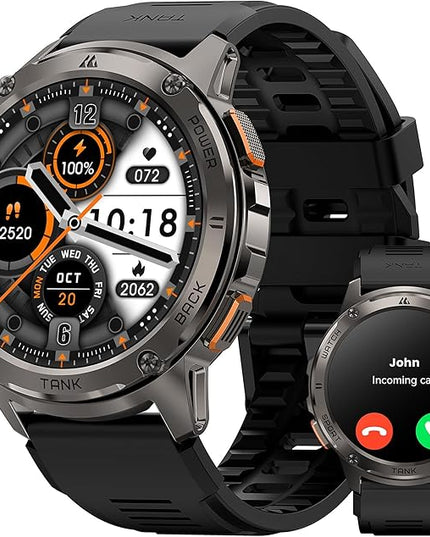 KOSPET Smart Watch for Men, 60 Days Extra-Long Battery, 50M Waterproof for Swimming, Rugged Military Full Metal Body Smartwatch, 1.43” AMOLED Always-On Fitness Watch(Answer/Make Calls) AI Voice