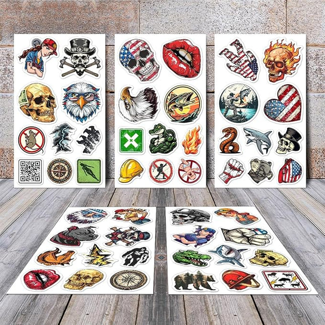 Pack 50 Pcs Hard Hat Stickers for Water Bottles Funny Laptop Luggage Computer Scrapbooking Kids Teens Girls Boys Adults Men Women Waterproof Aesthetic Sticker Small Vinyl Decals