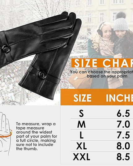 Dsane Womens Winter Leather Gloves Touchscreen Texting Warm Driving Lambskin Gloves for Christmas Gifts