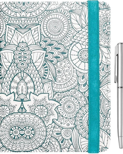 WALNEW Passport Holder for Travel, RFID Passport Cover Wallet for Women Men, PU Leather Passport Book Card Holder Case with Pen (Elastic Band Closure, D-Green Petals)