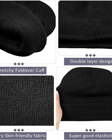 SATINIOR 50 Pack Winter Hats Bulk Beanies Unisex Knit Skull Caps Warm Stocking Hat for Adults Homeless