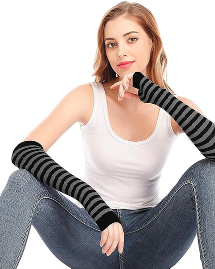 Bienvenu Punk Gothic Rock Long Arm Warmer Fingerless Gloves