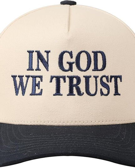 MIRMARU Two-Tone Vintage Canvas Trucker Hats for Men & Women, Adjustable Size Baseball Caps with Trendy Embroidered Design