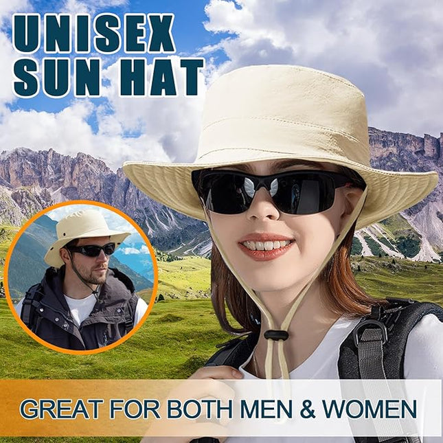 Sun Hats for Men Women Fishing Hat UPF 50+ Quick Dry Foldable Bucket Hat Adjustable Safari Hat for Beach Hiking