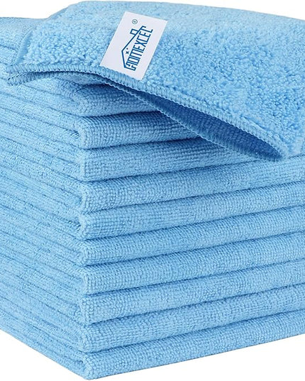 HOMEXCEL Blue Microfiber Cleaning Cloth, 12 Pack Premium Microfiber Towels for Cars, Lint Free, Scratch-Free, Highly Absorbent, Reusable Cleaning Rags for Car, Household, Kitchen, Window,11.5"X11.5"