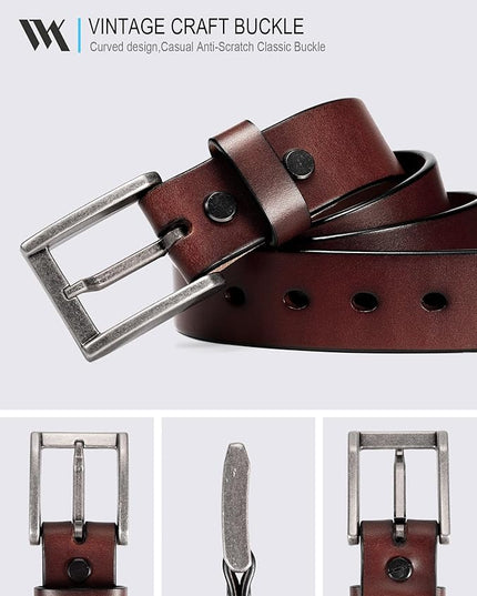 WOLFANT Thicken Full Grain Heavy Duty Belts for Men,100% Italian Real Solid Leather