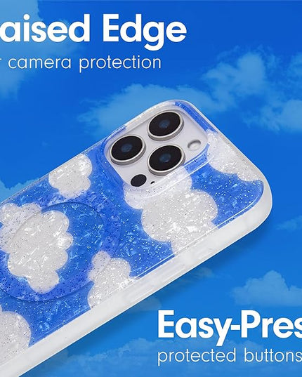 Sonix Case for iPhone 16 Pro | Compatible with MagSafe | 10ft Drop Tested | Glitter Clouds | Day Dream