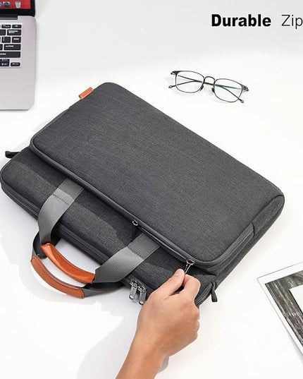 15 15.6 16 inch Laptop Computer PC Shoulder Bag Carrying Case, Water-Repellent Fabric Briefcase, Lightweight Toploader, Business Casual or School