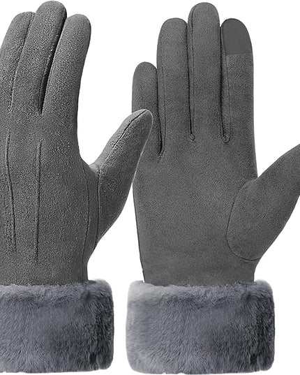 Vagasi Winter Gloves for Women, Touch Screen Cold Weather Thermal Warm Windproof Gloves, Soft Thick Fleece Lining Glove