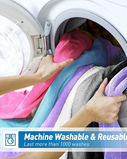 Blue Microfiber Cleaning Cloth 13"x13", Ultra Soft Absorbent Microfiber Cleaning Rags for Housekeeping Cleaning Supplies, Lint Free Reusable Cleaning Cloths for House Washable, Pack of 12