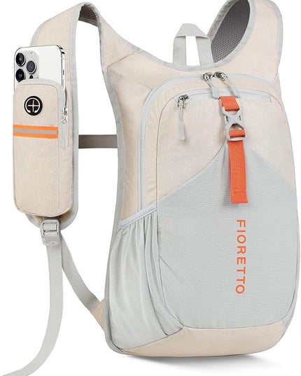 FIORETTO 15L Hiking Backpack for Women Men Mini Packable Backpack Lightweight Small Daypack for Camping Travel Outdoor, Beige