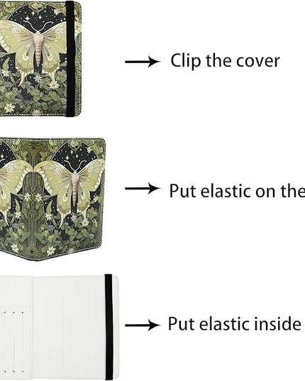 Luna Moth Passport Holder for Women and Men PU Leather Passport Cover for Travel