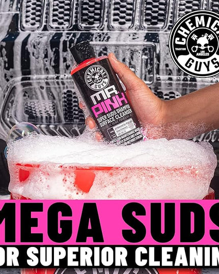 Chemical Guys Mr. Pink Car Wash Soap - 16 oz Super Suds Foaming Car Wash Soap for Cannon, Blaster, or Bucket Washing - pH Balanced, Safe on Wax, Sealant, Ceramic, and Clear Coat Finishes