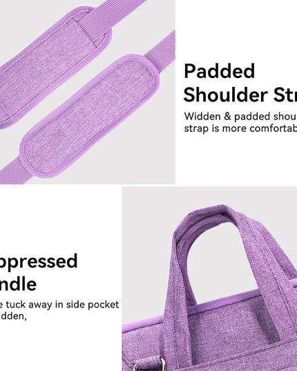 Voova Laptop Bag 15.6 Inch, Waterproof Computer Sleeve Carrying Case with Shoulder Straps & Handle Compatible with Macbook Air 15 M2/M3/M4, MacBook Pro 15/16, 15-16 Inch Hp Dell Lenovo Asus, Lavender