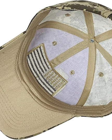 Roytrense Embroidered American Flag Unisex Baseball Cap (100% Cotton)