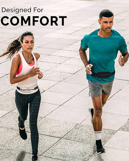 Back Bay Slim Running Belt for Women & Men [Fits ALL Phones], Runners Fanny Pack for Men, Money Belt, Running Gear Gift, Waist Bag Workout Gear, iPhone Runner's Phone Holder Waist Pack