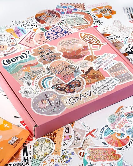 225 PCS Christian Bible Verse Stickers – Inspirational Journaling & Study Stickers for Water Bottles, Laptops, Notebooks & Scrapbooking – Waterproof