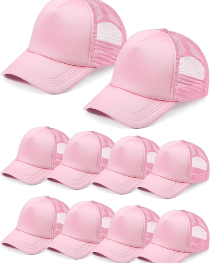 10 Pcs Sublimation Blank Trucker Hats Bulk Mesh Baseball Cap Polyester Mesh Trucker Hat for Men and Women