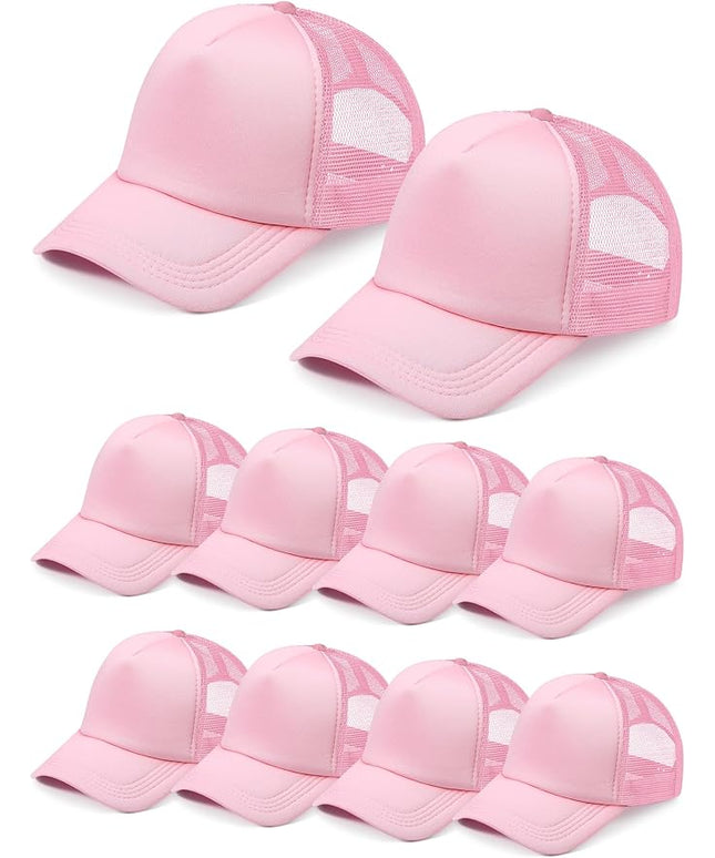 10 Pcs Sublimation Blank Trucker Hats Bulk Mesh Baseball Cap Polyester Mesh Trucker Hat for Men and Women
