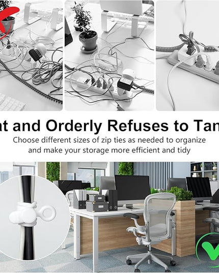 OneLeaf 30Pcs Cord Organizer, Silicone Cable Ties Reusable, Cord Ties for Electronics, Multipurpose Elastic Wire Ties, Travel Essentials for Cable Organizer, Wire Organizers for Fastening Cords