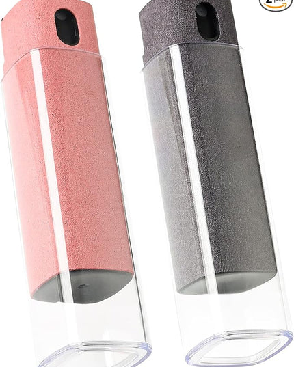 Touchscreen Screen Cleaner Kit 2 Pcs, Phone, Tablet and Car Screen Cleaner, Two in One Spray and Microfiber Cloth(Grey&Pink)