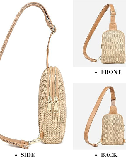 INICAT Faux Straw Crossbody Bags Beach Gifts Valentines Day Her Cruise Ship Essentials Women Summer Small Sling Purses