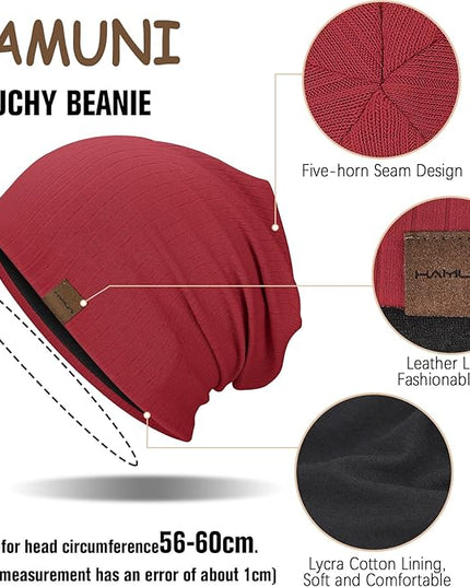 Slouchy Beanie for Men Women Soft Lightweight Running Beanie Hat Chemo Cap Skull Cap