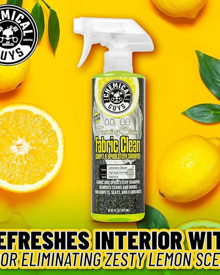 Chemical Guys Foaming Citrus Fabric Clean Carpet & Upholstery Cleaner, Ready to Use, Sprayable (for Carpets, Seats & Floor Mats), Safe for Cars, Home, Office, & More, 32 fl oz, Citrus Scent