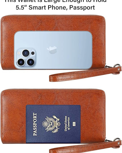 Lavemi Small Compact Women Wallet RFID Blocking Genuine Leather Bifold Purse with ID Windows