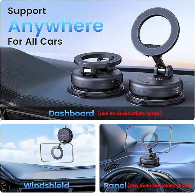 Car Phone Holder for Magsafe—360° Rotation and Dual-axis Adjustment Phone Mount, Up to 78LBS Suction, Compatible with Magsafe Case, for iPhone 17, 16, 15, 14, 13, and 12 Series.