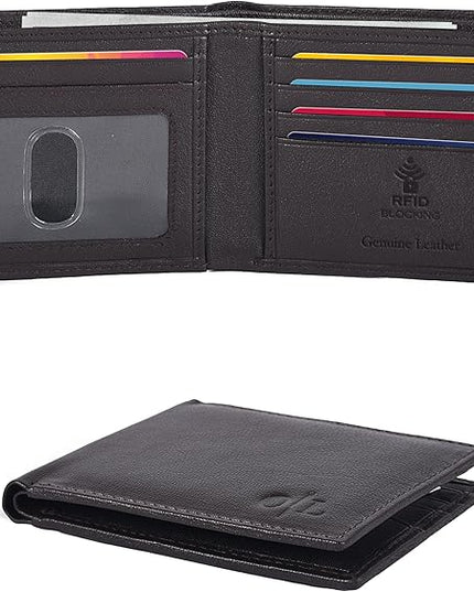 Oak Leathers Slim Leather Wallet for Men - RFID Wallets Credit Card Holder Ultra Thin Gift for Mens, Front Pocket Minimalist Design
