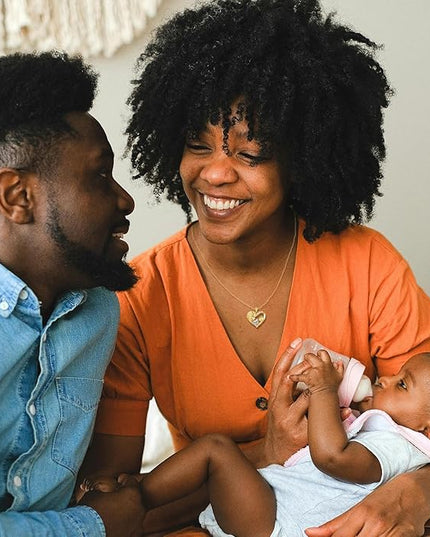 FANCIME Mom Birthstone Necklace Mother and Child Love Heart Necklace I Love You Mom Gifts Mothers Day Birthstone Jewelry Gifts for Grandmother Women Wife, 16"+2" Inches