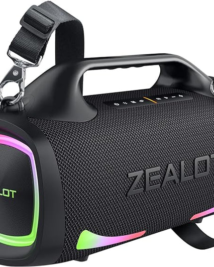 ZEALOT Bluetooth Speaker, 110W Peak(100W) Booming Sound Speakers Wireless, Dual Pairing, XBass, Bluetooth 5.3, 24000mAh Power Bank, Portable Outdoor Waterproof Speaker for Camping, Beach and Party