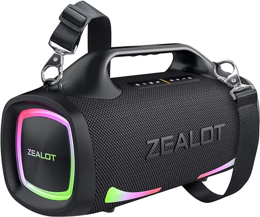ZEALOT Bluetooth Speaker, 110W Peak(100W) Booming Sound Speakers Wireless, Dual Pairing, XBass, Bluetooth 5.3, 24000mAh Power Bank, Portable Outdoor Waterproof Speaker for Camping, Beach and Party