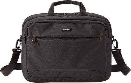 Amazon Basics Laptop Carrying Case with Shoulder Strap and Handle, Large Capacity, 15.6 in, Black